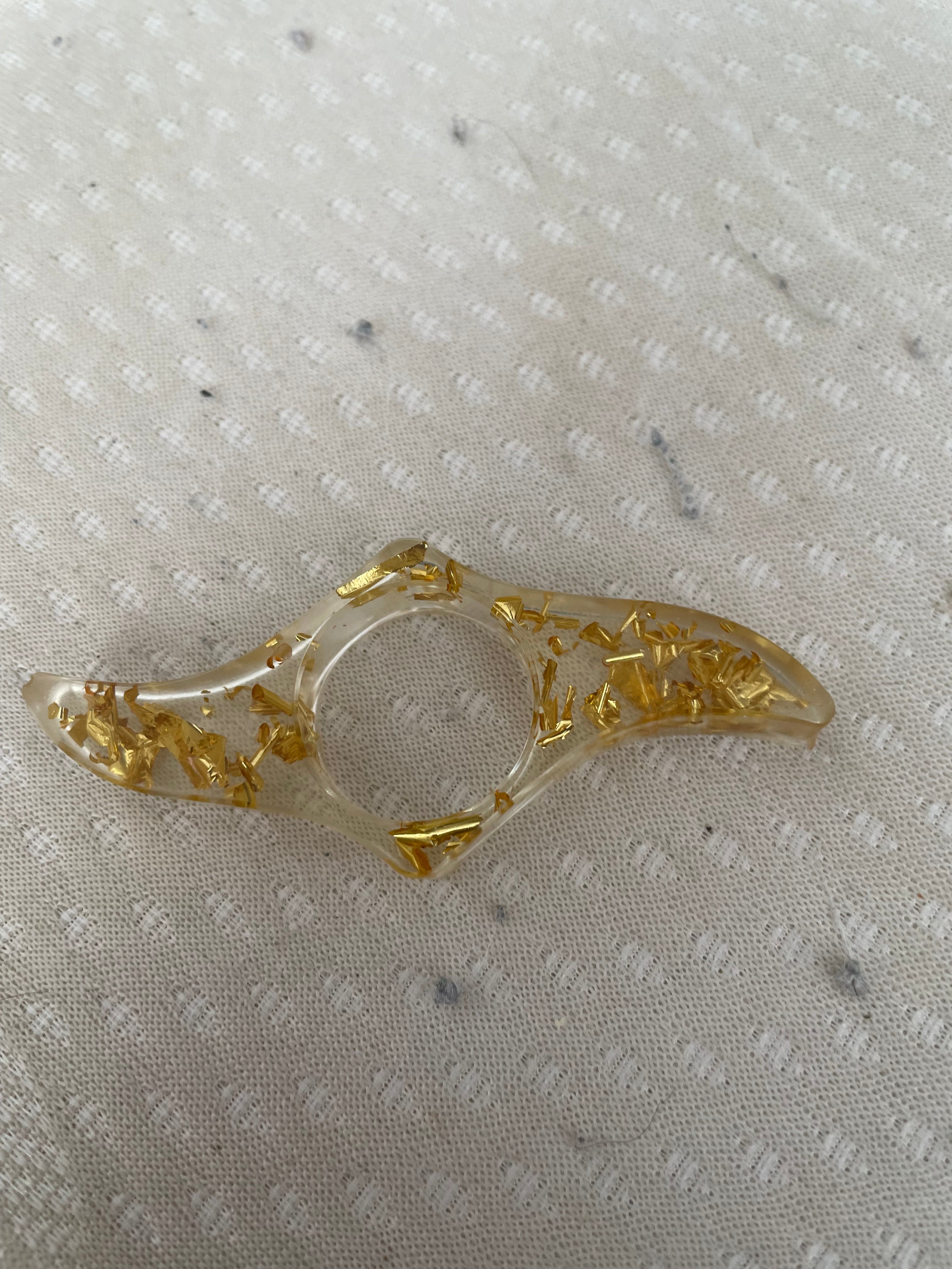 Bague de lecture n°3 feuille doré