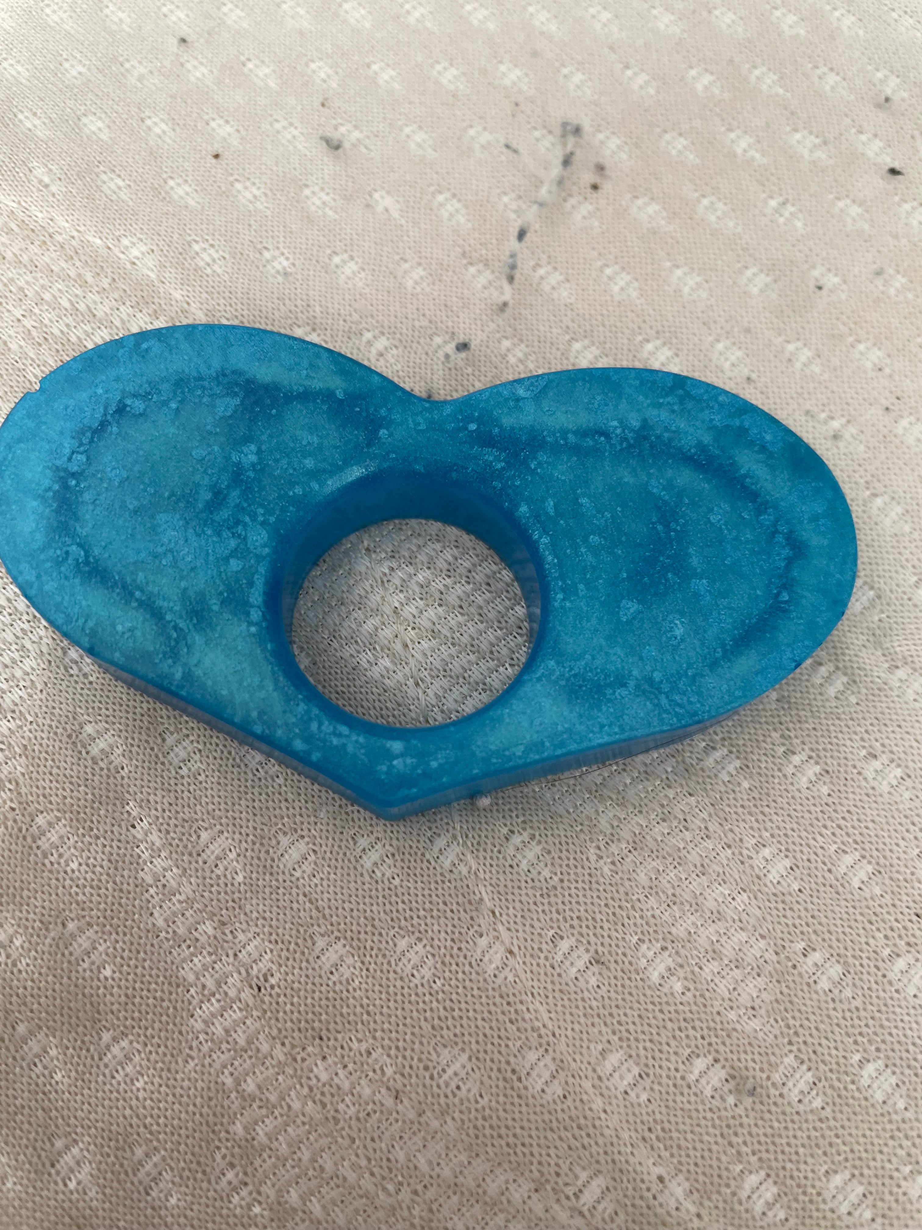 Bague de lecture coeur bleu