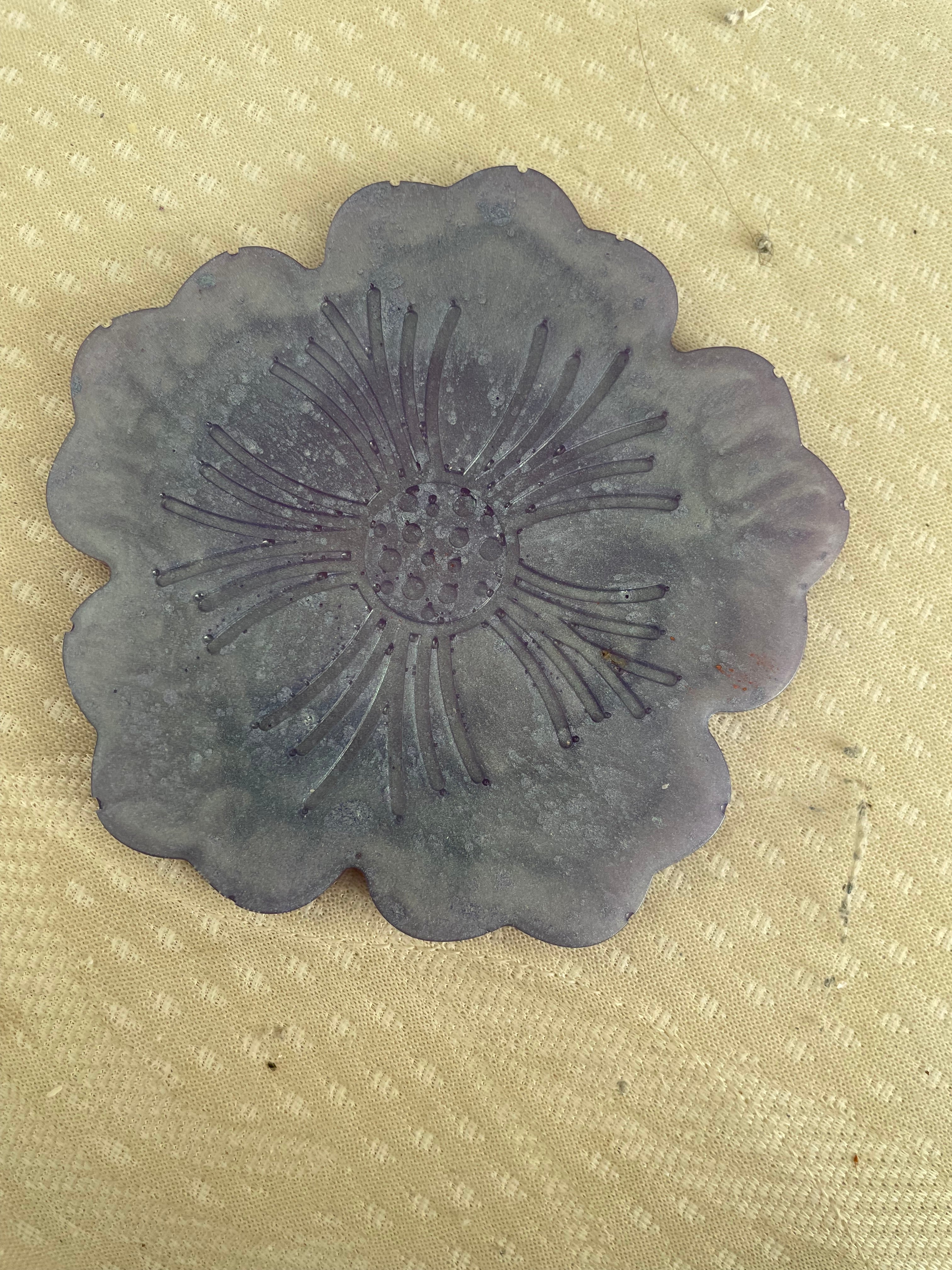 Dessous de verre en fleur par 2  bleu et violet