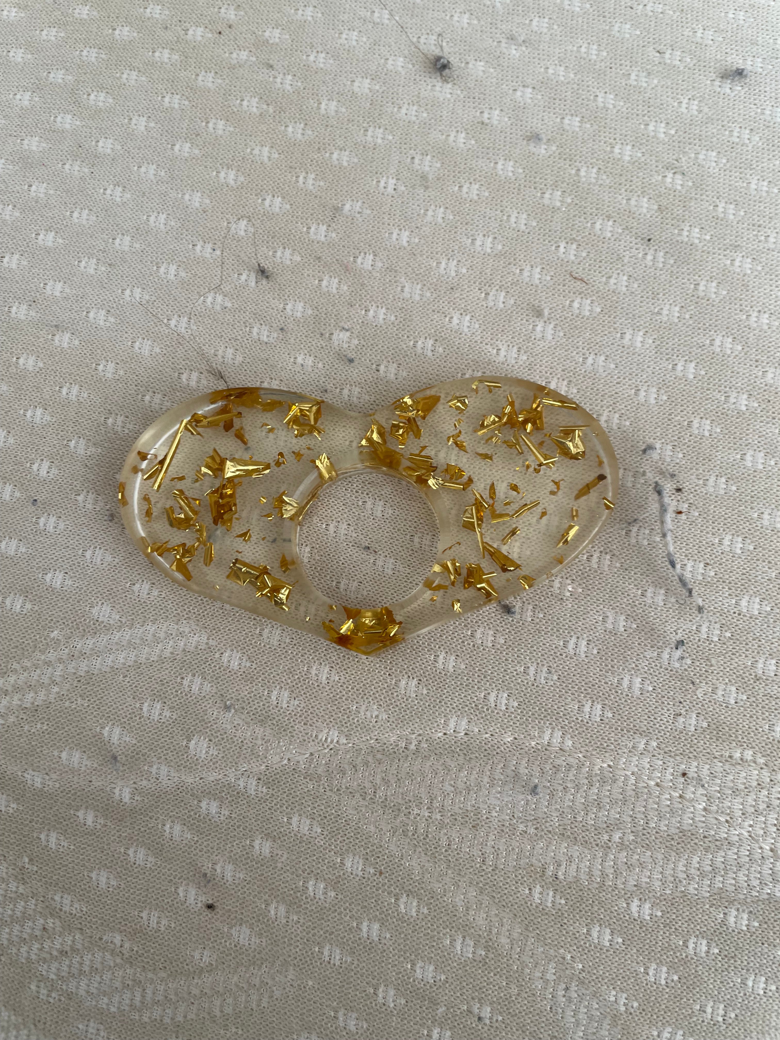 Bague de lecture coeur feuille doré