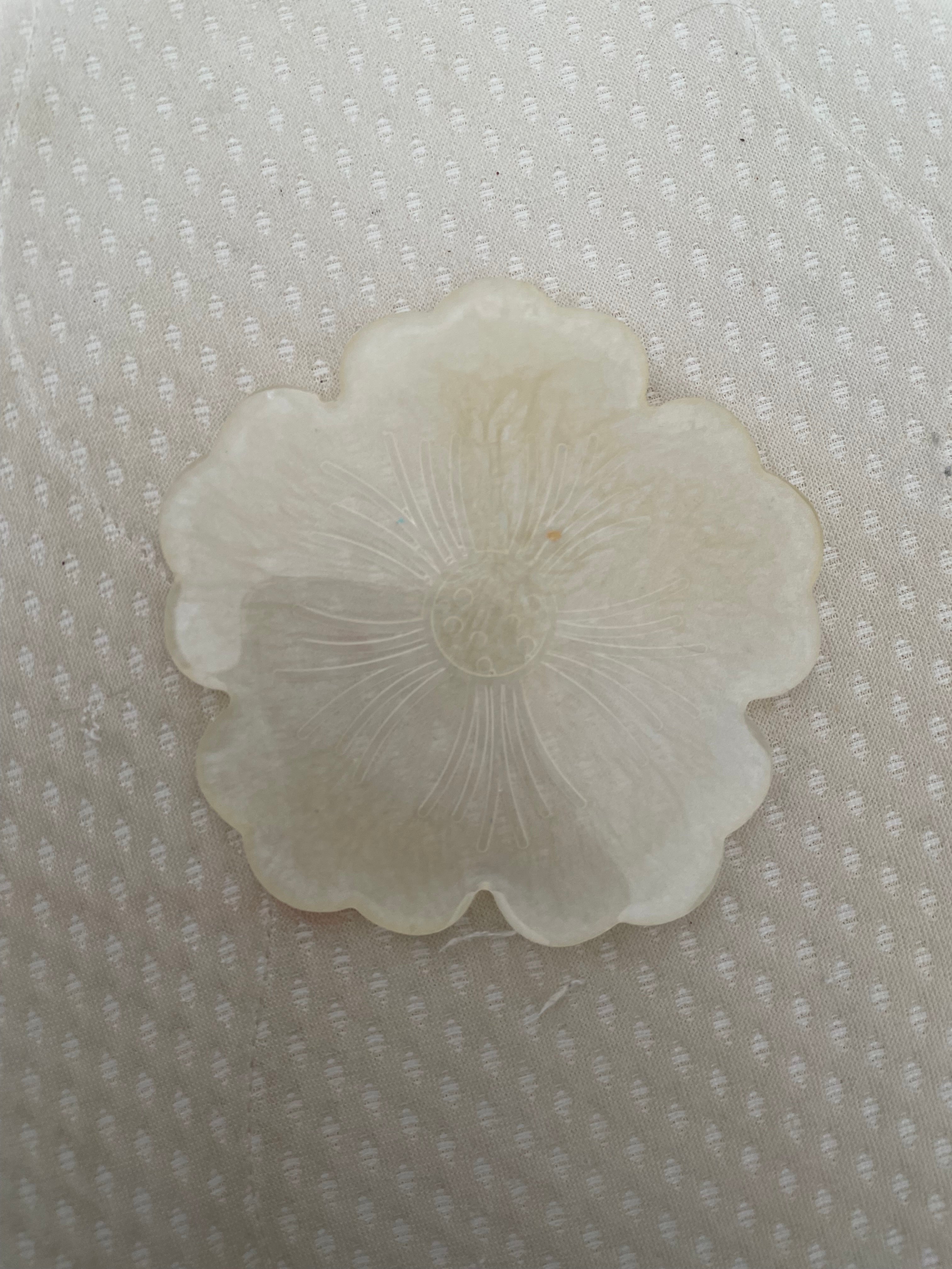 Dessous de verre en fleur par 2 blanc